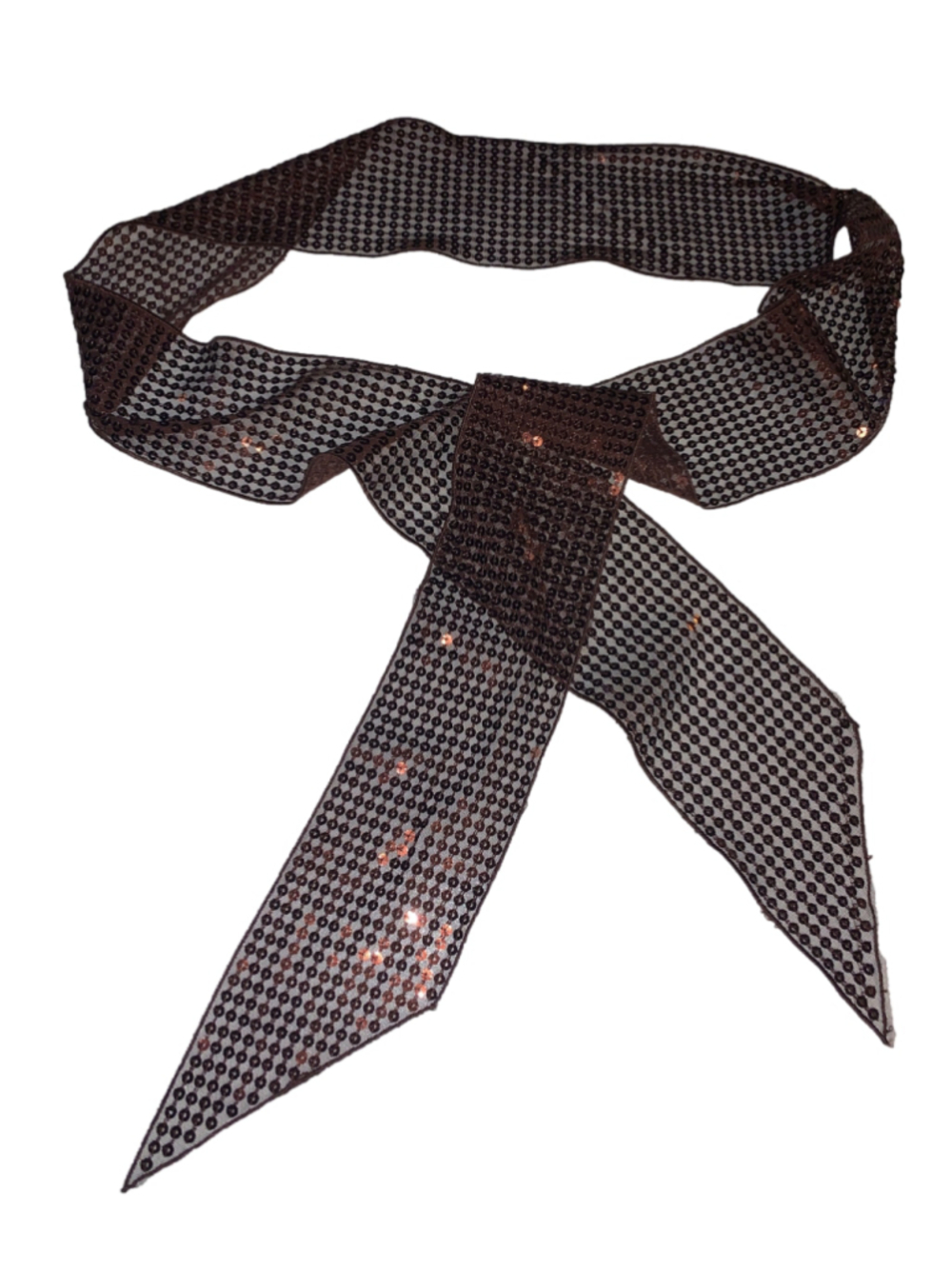 Women's Unbranded Sequin Mesh Scarf One Size Brown